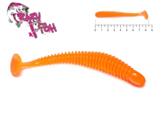 Силікон Crazy Fish Vibro Worm 8.5см col.64 Fluo Orange